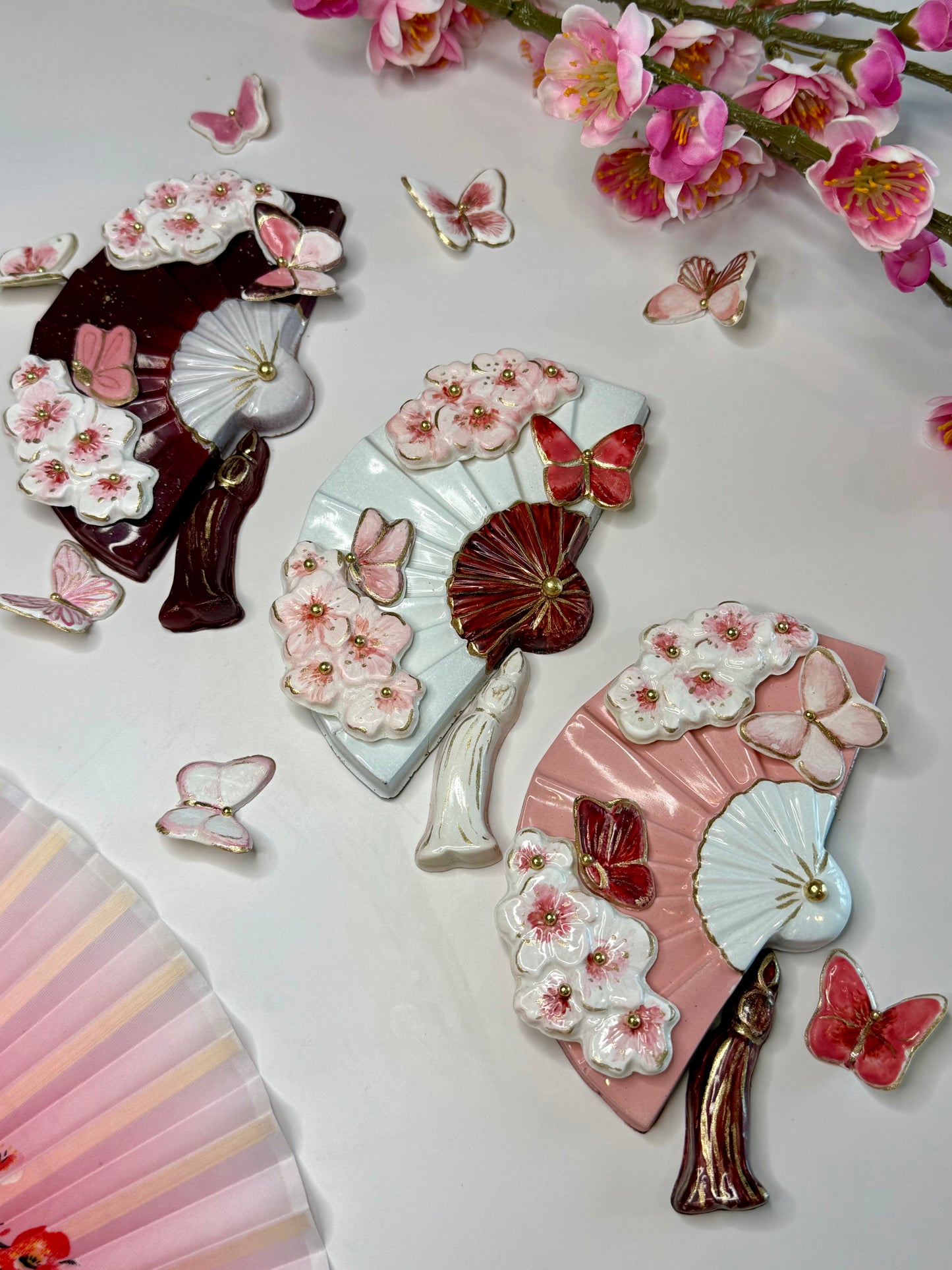 Sakura Fan Thermoformed Chocolate Mold & Stencil Set
